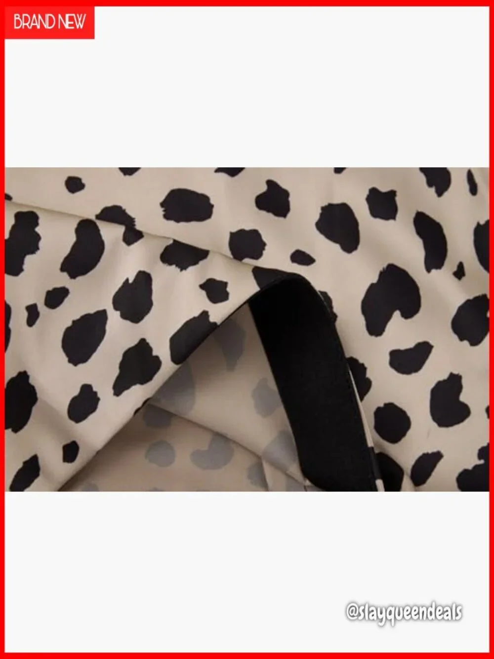 Midi Skirt High Waist Elastic Satin Silk A-Line Animal Print
